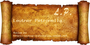 Leutner Petronella névjegykártya